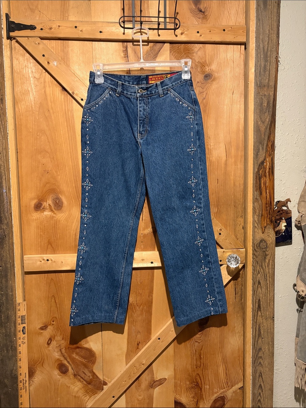 Embellished Dark Blue Boot-Cut  Lawmen Jeans — Women's